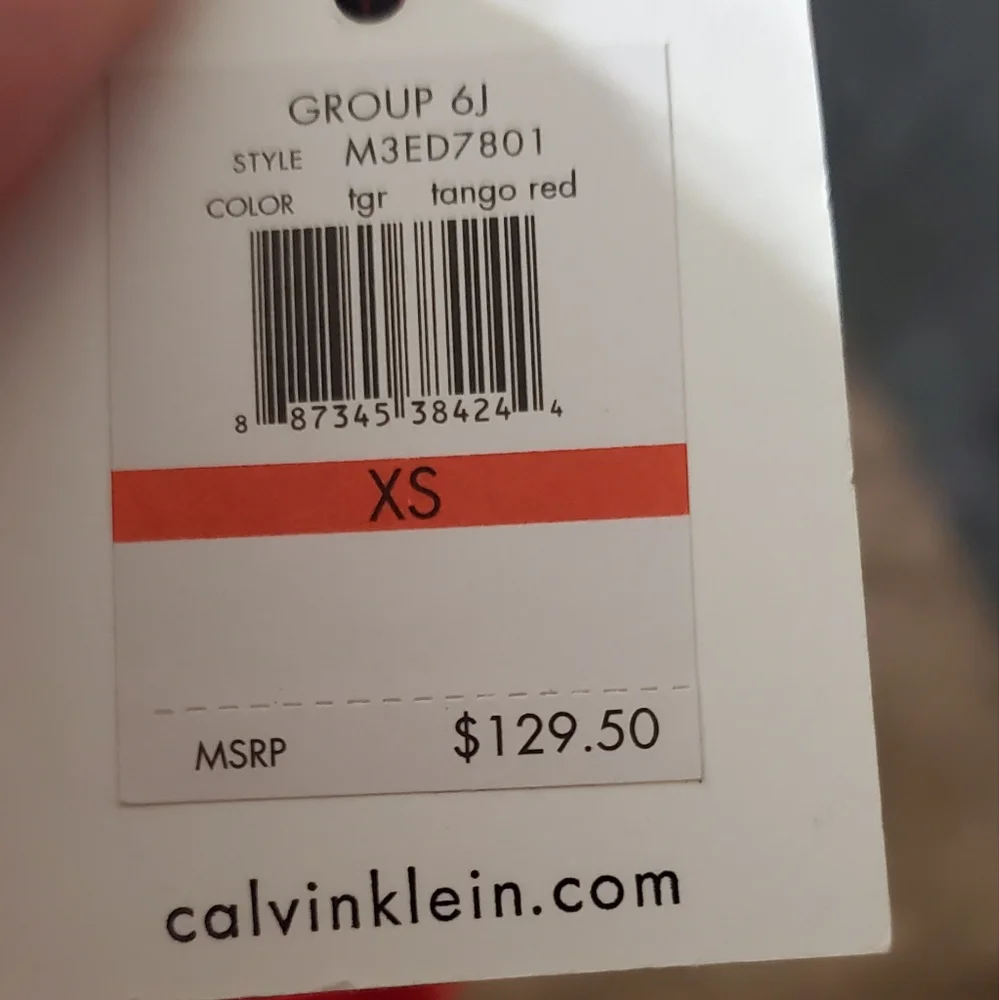 Calvin Klein Red Cowl Neck Maxi Dress with Gold Belt - Picture 3 of 6